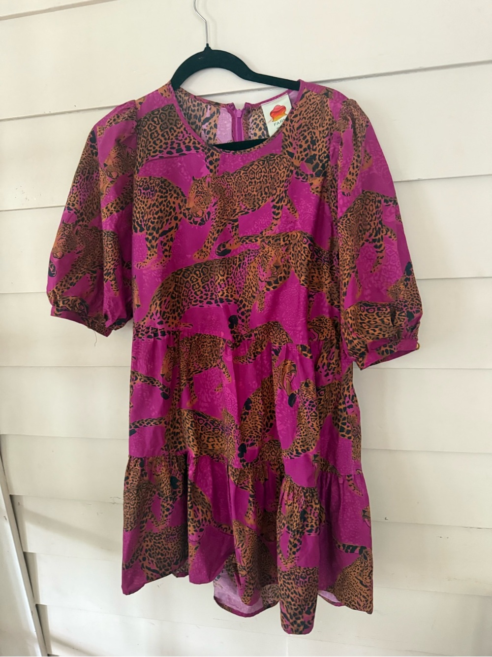 Farm RioPink Leopard Print Tiered Mini Dress - Picture 12 of 12